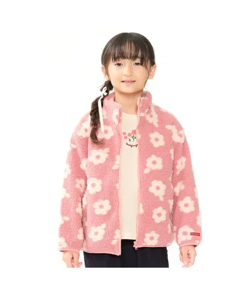 Куртка флористический жаккард с начесом ZOZO Kids розовая