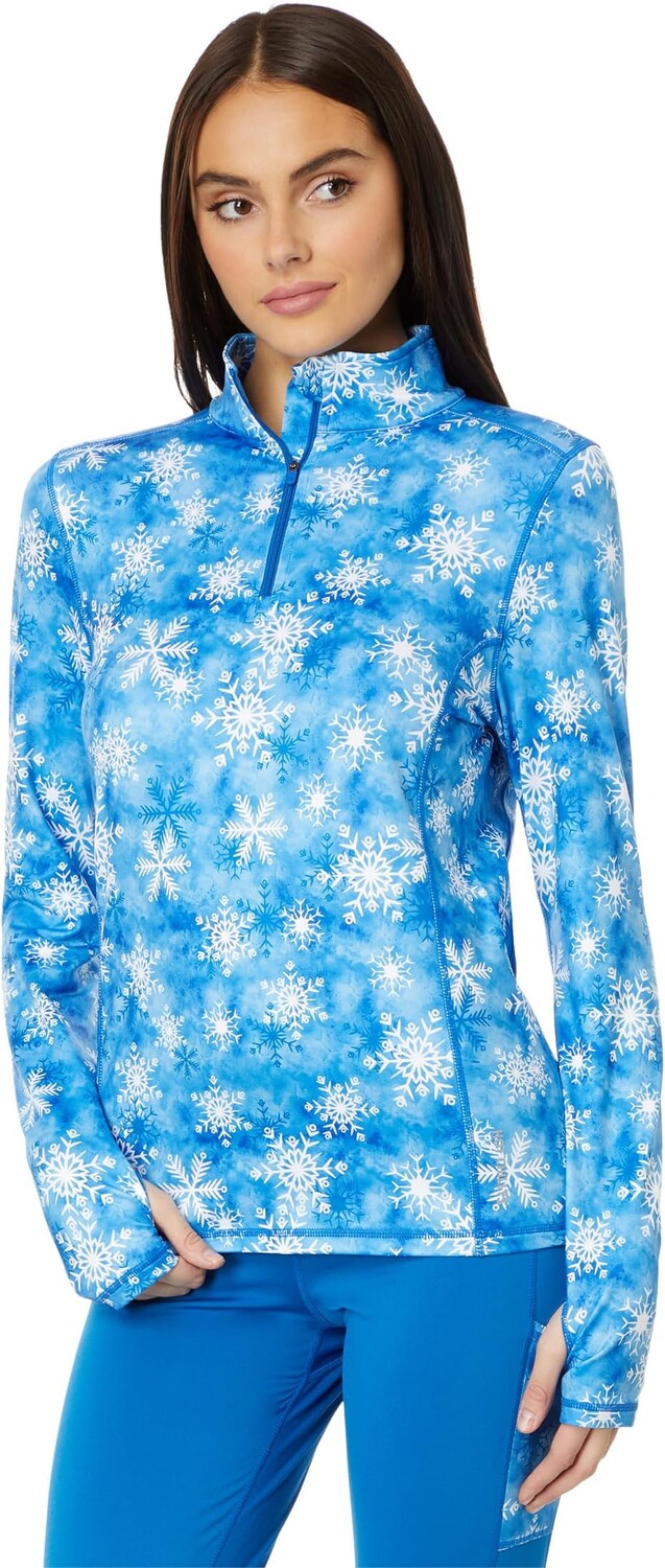 

Топ Hot Chillys Micro-Elite Chamois Printed Zip-T, цвет Marble Snowflake