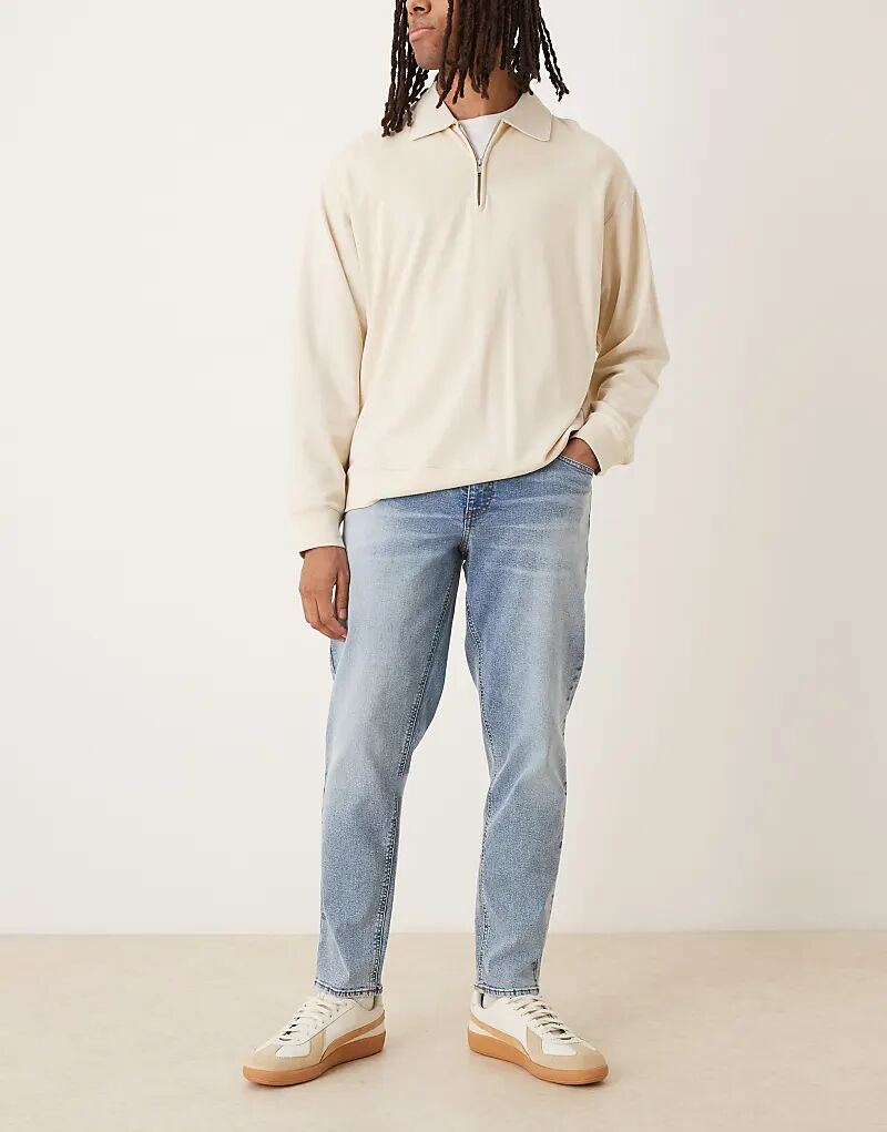 

Зауженные джинсы ASOS DESIGN эластичного кроя, средне-синего цвета