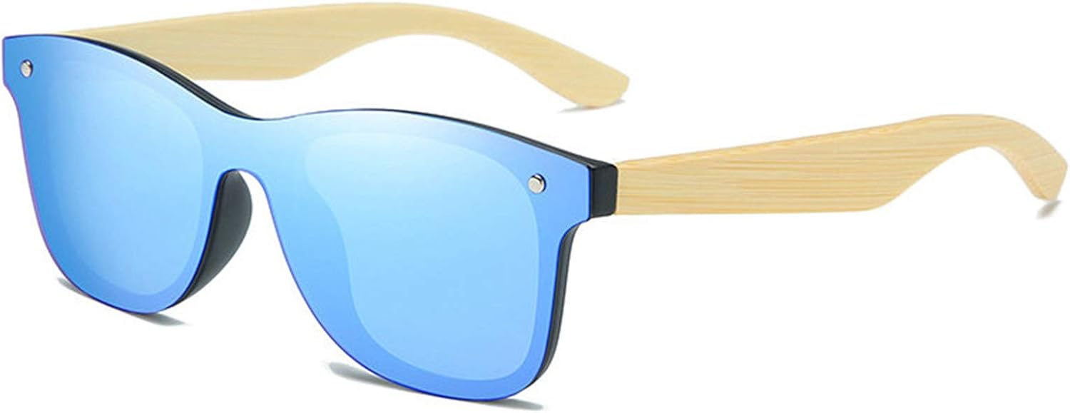 

Солнцезащитные очки Willochra из дерева с поляризацией для мужчин и женщин - бамбуковые деревянные солнцезащитные очки с зеркальными линзами, разноцветные, ручной работы, Blue