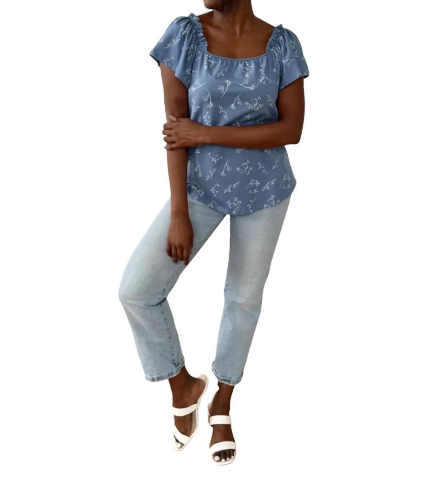 

Топ Pauline в цвете Elemental Blue/White Elegant Tees
