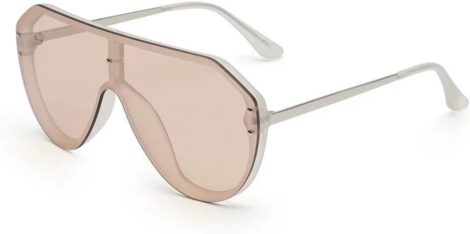 

Солнцезащитные очки-щитки для женщин и мужчин, большие зеркальные солнцезащитные очки для женщин и мужчин, защита от ультрафиолета UV400 LXLHWN, Light Brown