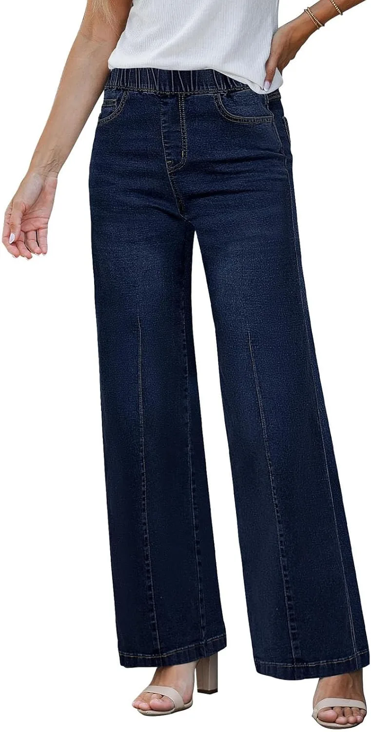 

Женские джинсы палаццо с высокой талией и прямыми штанинами HYYGOCCTV