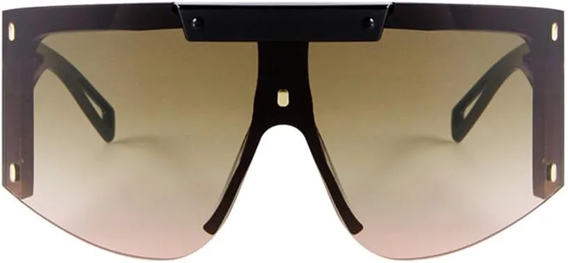 

Винтажные солнцезащитные очки с цельной линзой, увеличенного размера, для женщин и мужчин, футуристические солнцезащитные очки без оправы, m803 Generic, M-804