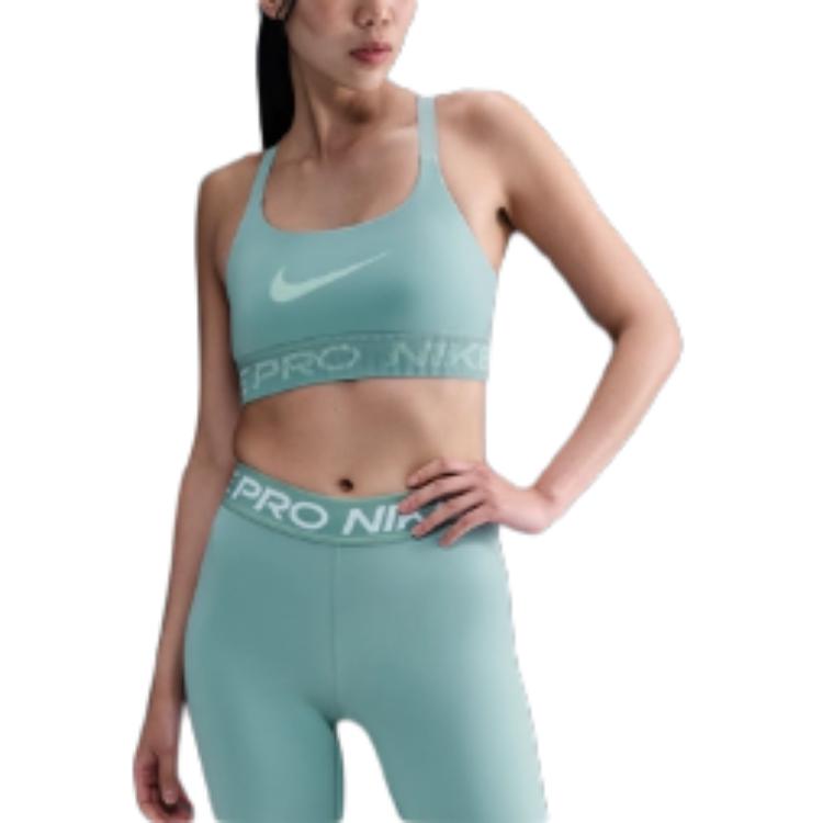 Женский спортивный бюстгальтер Light Support Non Padded Nike, зеленый — фото 2