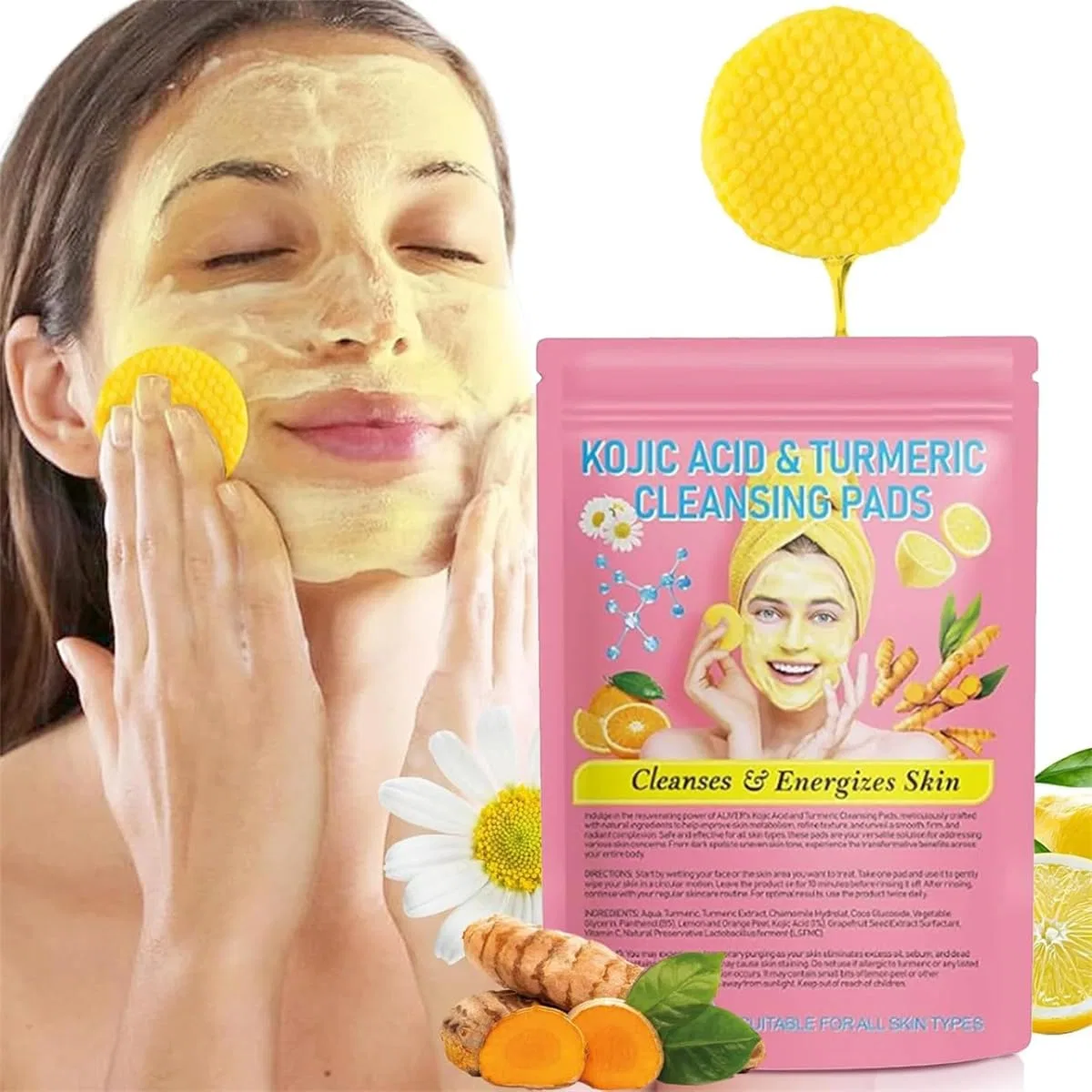 Крем для лица Ashopfun — Очищающие пэды с куркумой и койевой кислотой ( .) , 3 Items