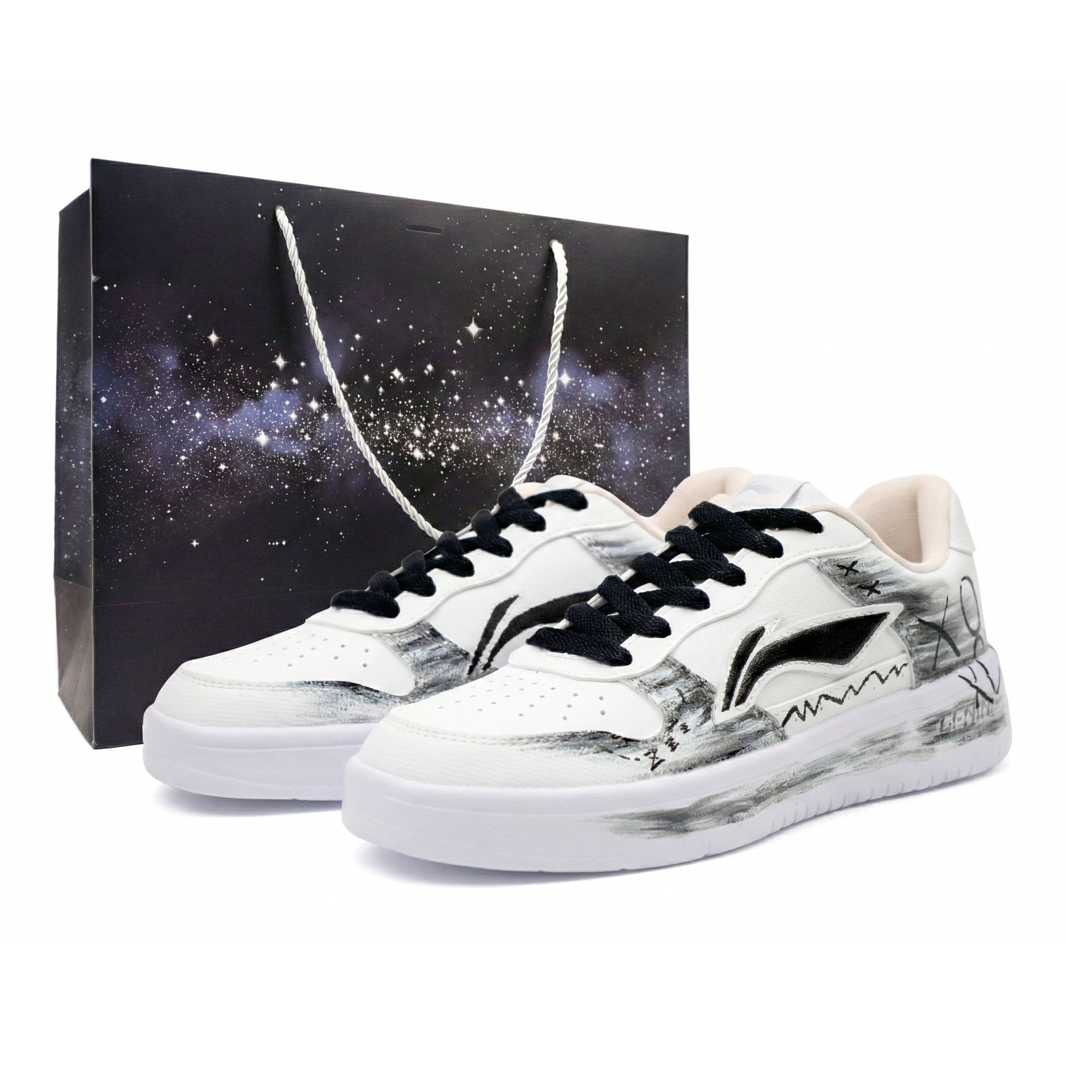 

Кроссовки для скейтбординга Li-Ning Floating Boat, амортизирующие, износостойкие, легкие, низкие, унисекс, черные