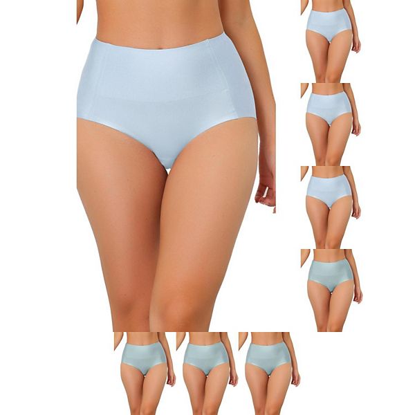 

8 пар женского белья hipster без швов с эффектом утяжки и высокой талией Inspire Chic, Light Blue Blue