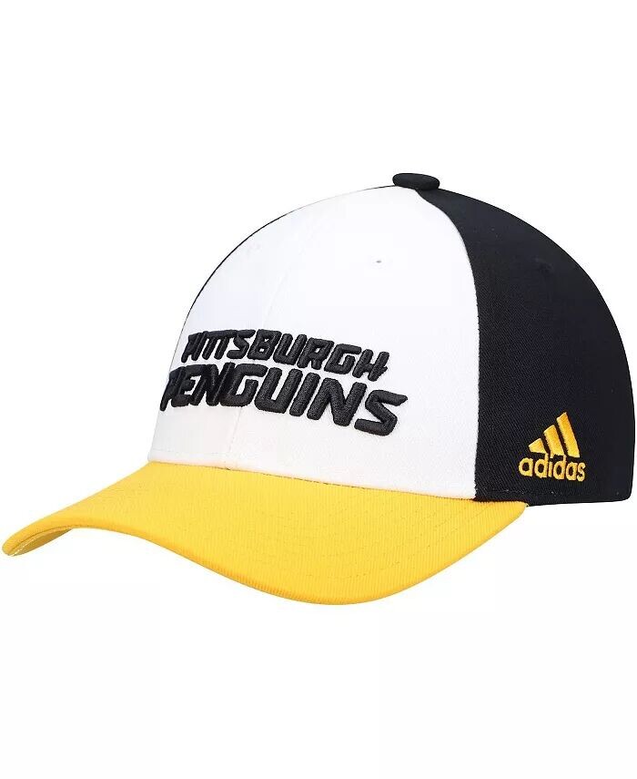 

Мужская белая регулируемая кепка для раздевалки Pittsburgh Penguins Adidas