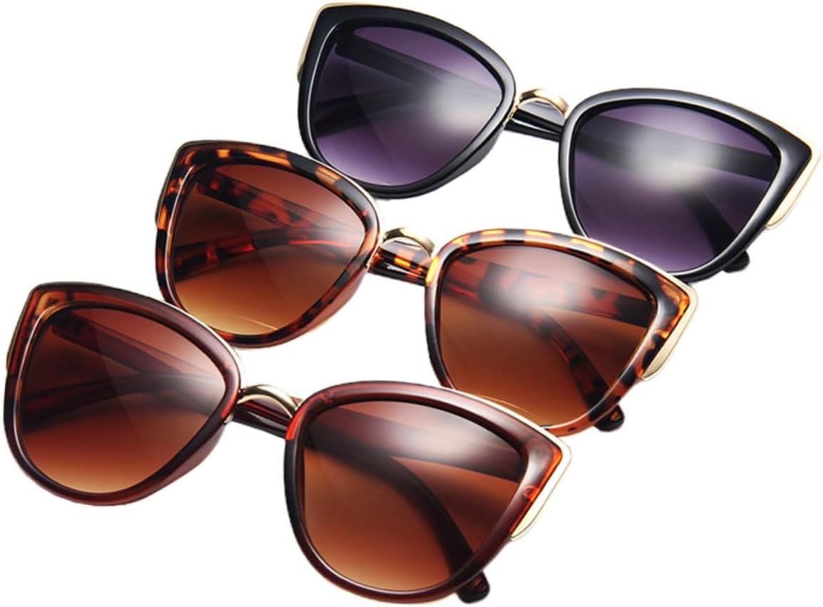 

ARTIBETTER Набор из 3 женских ретро-солнцезащитных очков «кошачий глаз» в пластиковой оправе с защитой от УФ-излучения, модные очки для отдыха на природе и пляже, Assorted Color