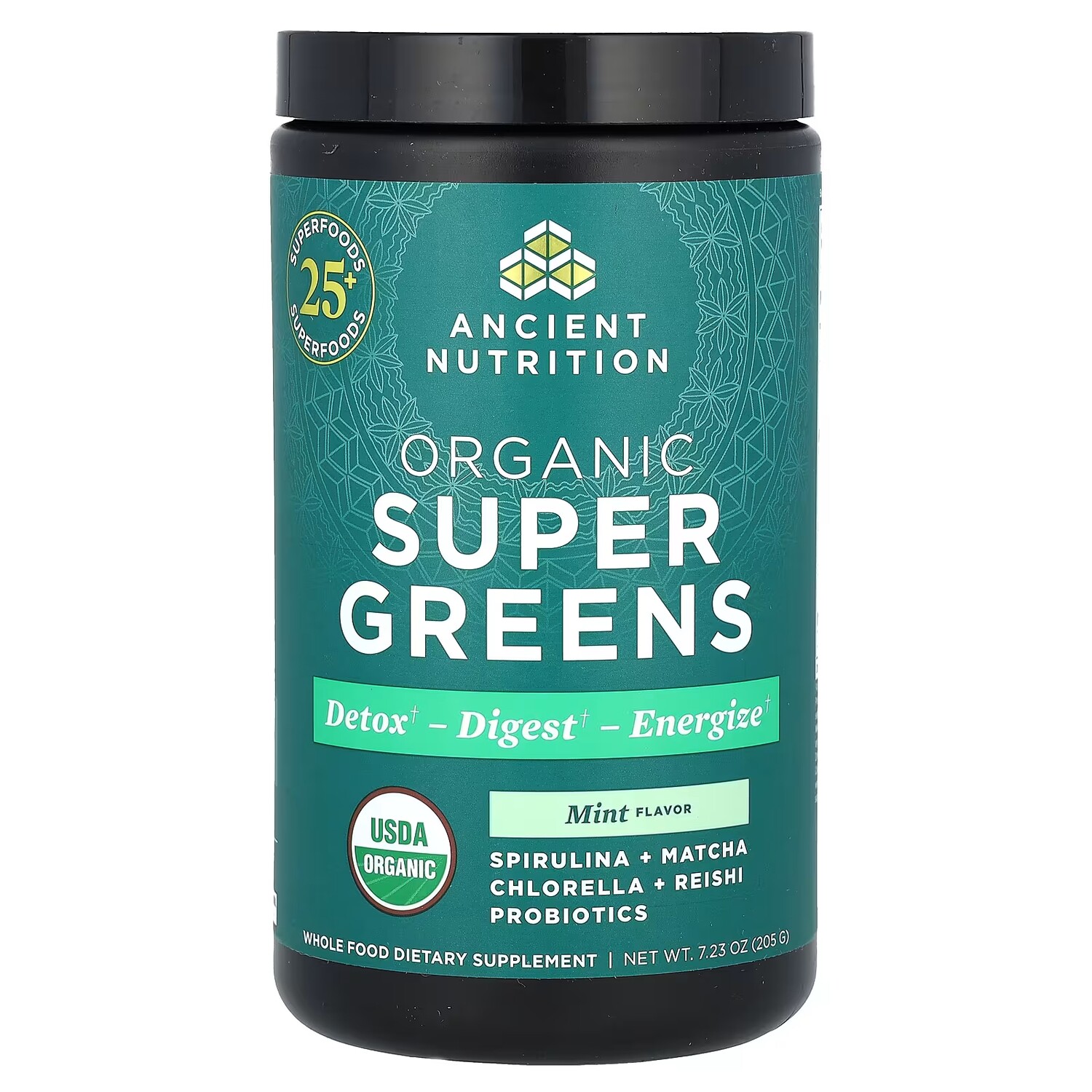 

Органическая суперзелень Ancient Nutrition с мятой, 205 г