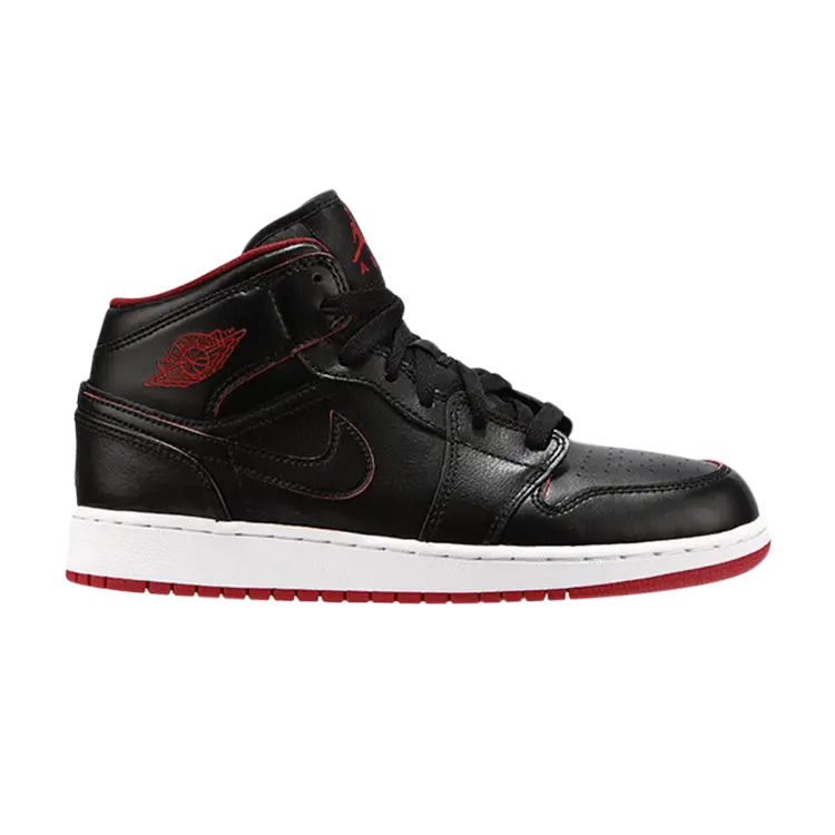 

Кроссовки Air Jordan 1 Retro Mid GS 'Black Gym Red', черный