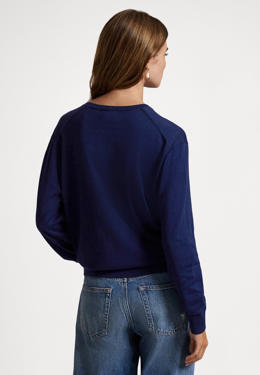 Джемпер Polo Ralph Lauren COTTON V-NECK SWEATER, Bright Navy/Dark Blue — фото 3