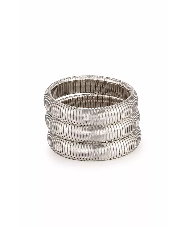 

Комплект браслетов Golden Hour Flex Snake Chain, 3 предмета Ettika, rhodium