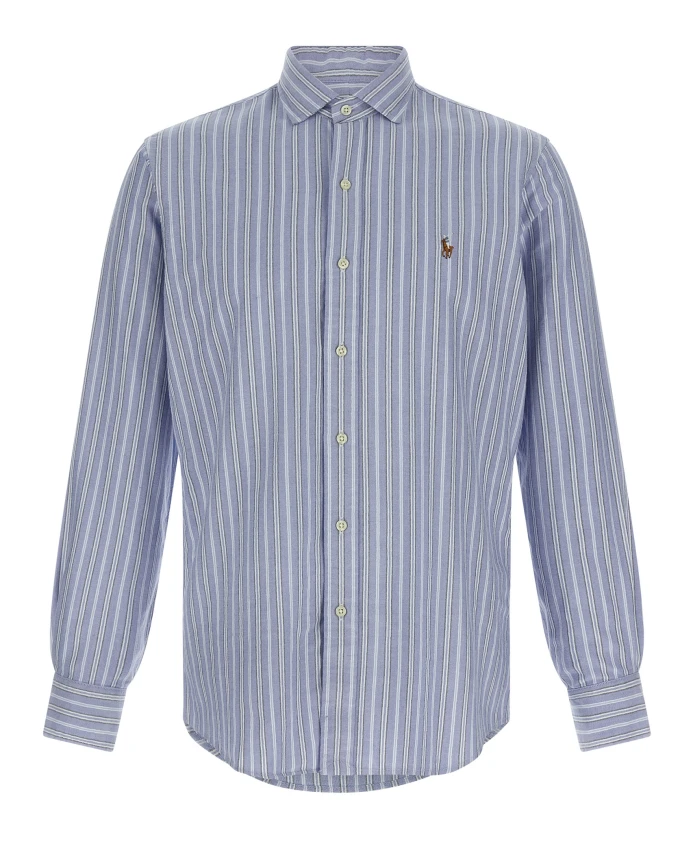 

Полосатая хлопковая рубашка-оксфорд Polo Ralph Lauren, синий