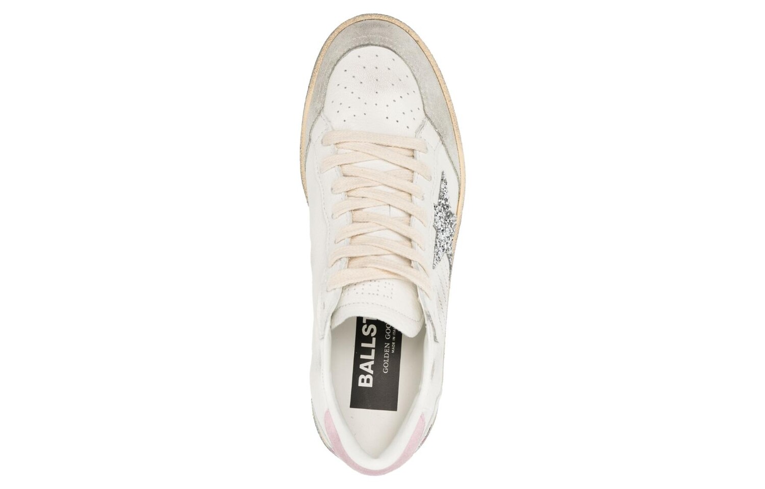 Кроссовки Golden Goose Ballstar Low-top Leather Sneakers, белый / серебряный — фото 4