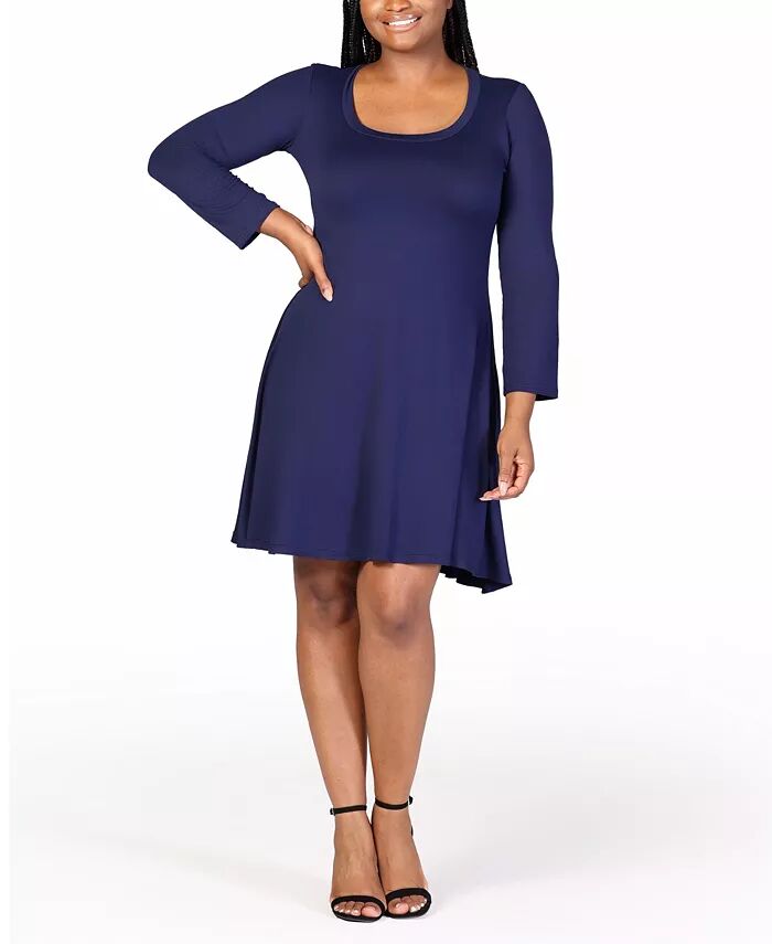 

Расклешенное платье больших размеров 24seven Comfort Apparel, синий