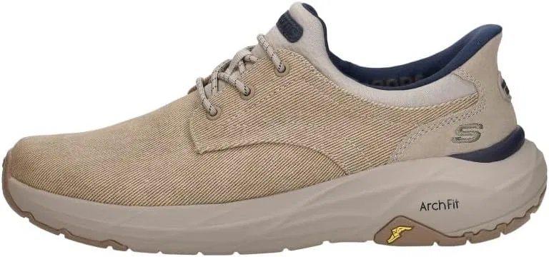 Мужские кроссовки Skechers USA Arch Fit Maverick - Wolfe с круглым носком, холщовой застежкой на шнуровке и эластичным ремешком, Tpe