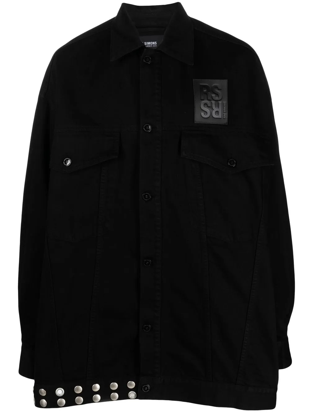 

Джинсовая куртка с бахромой Raf Simons, черный