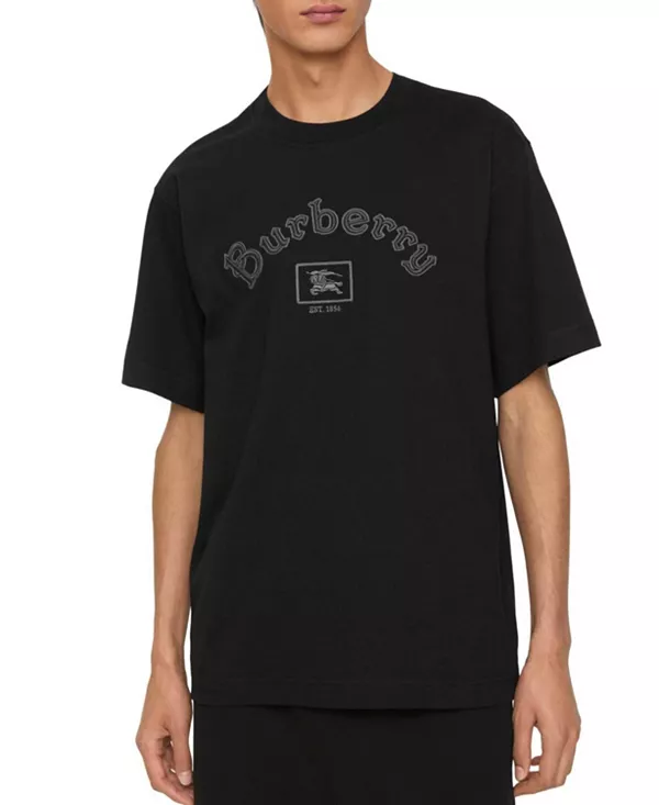 

Хлопковая футболка с готическим логотипом Burberry, черный