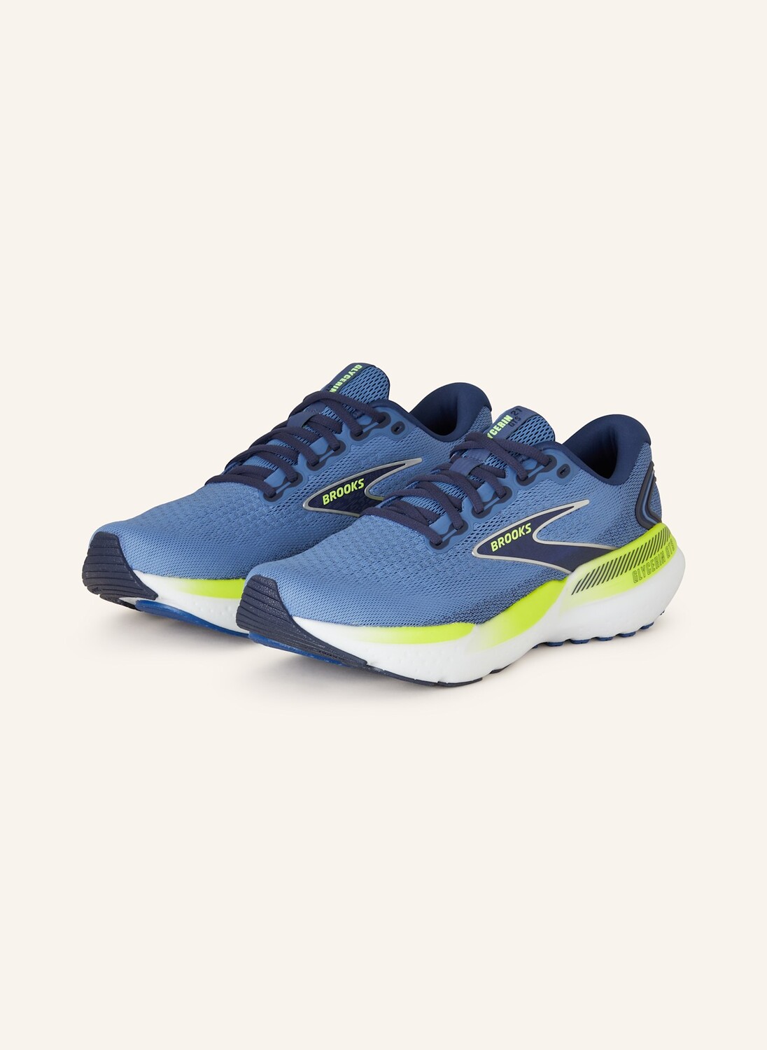 

Кроссовки glycerin gts 21 BROOKS, цвет BLAU/DUNKELBLAU/NEONGELB