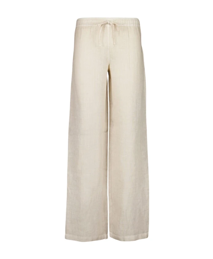 

Мягкие, выцветшие льняные брюки на шнуровке 120% Lino, бежевый
