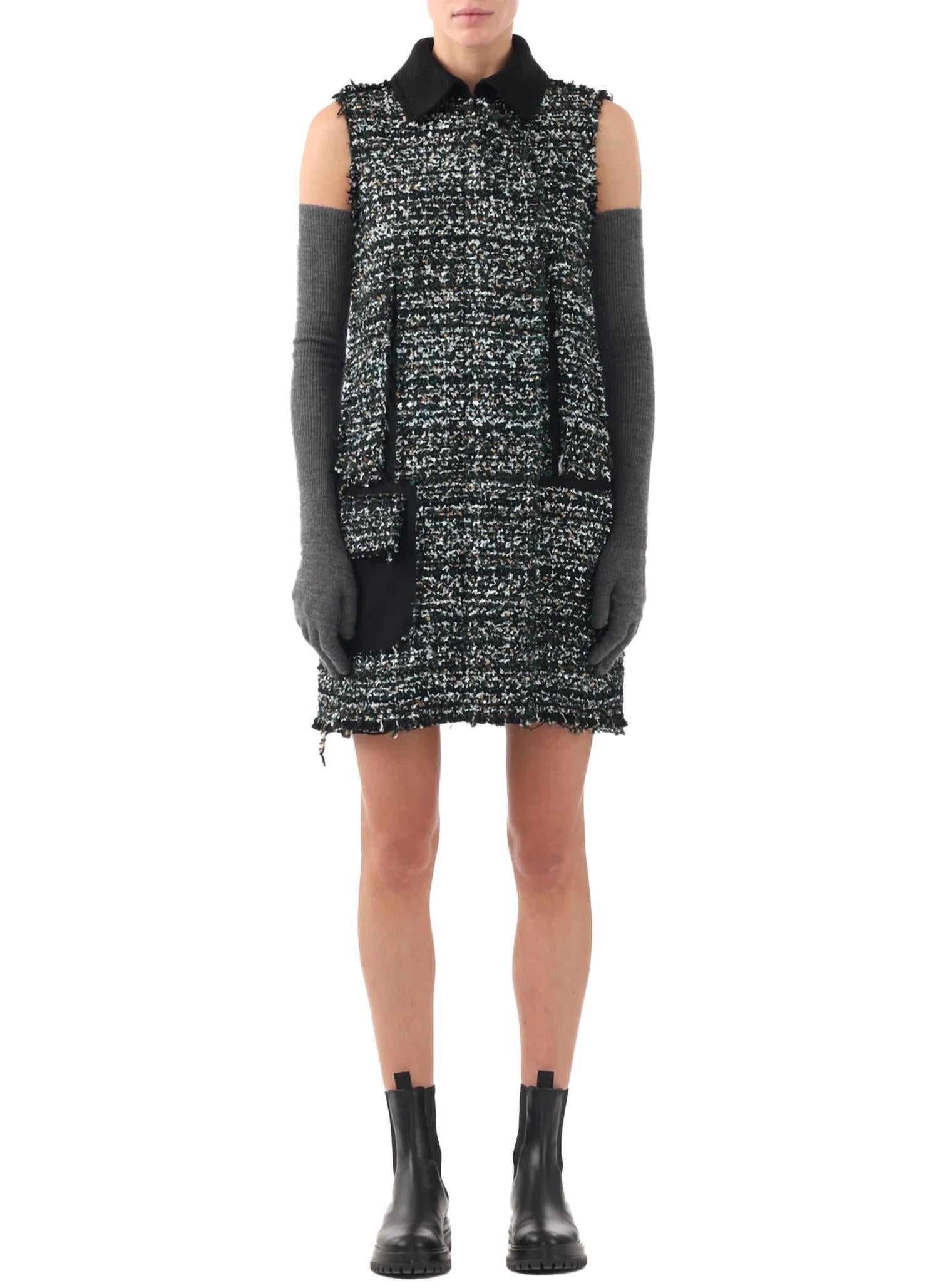 

Мини-платье из твида с воротником в цвете Hunter G Jason Wu