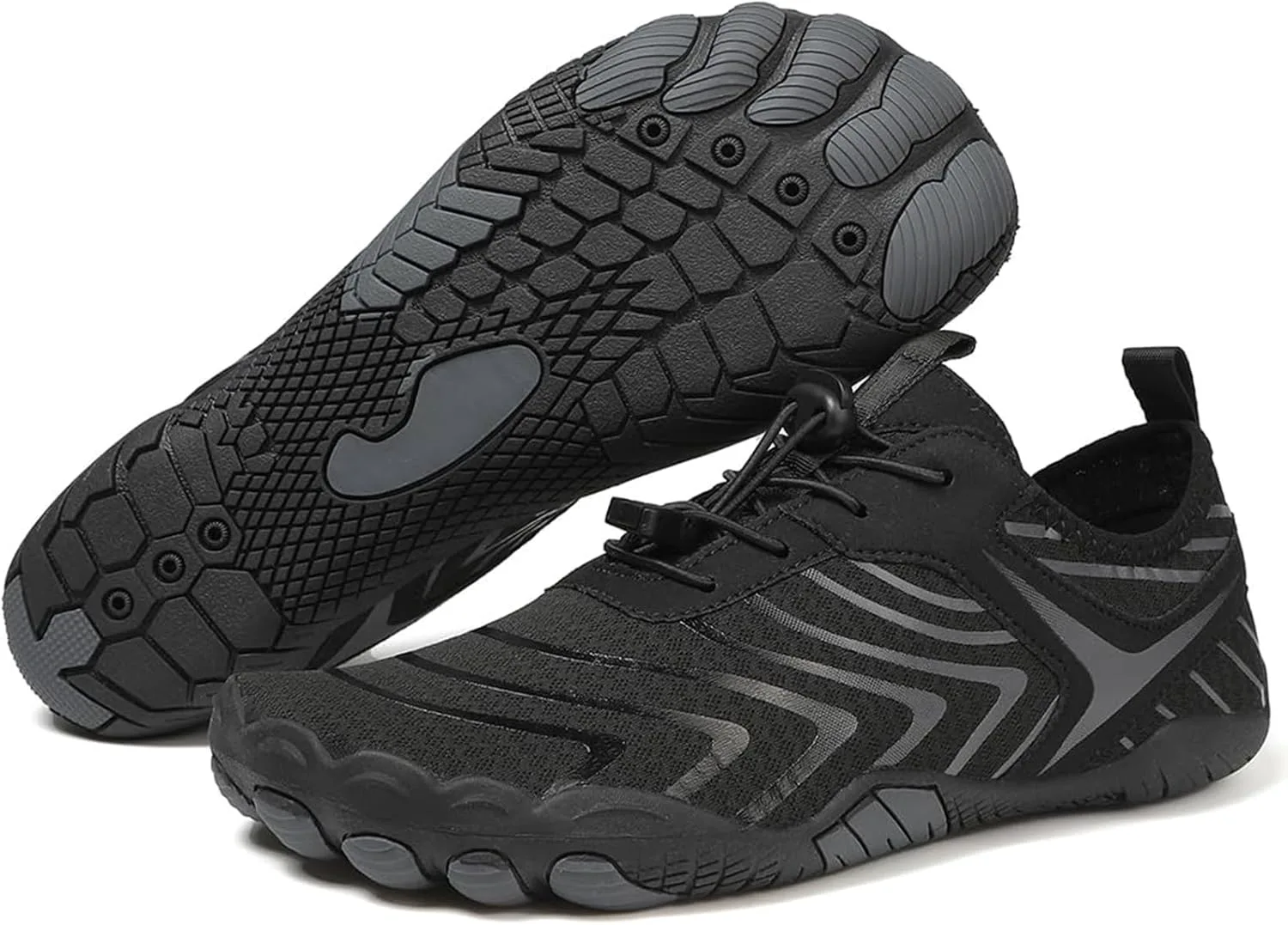 Обувь Footwear Pro Hike Barefoot для женщин и мужчин с широкой носочной частью, здоровая и нескользящая, дышащая, для босоногой ходьбы, пляжа, бассейна, плавания, серфинга, прогулок, походов и бега по тропам Generic, черный