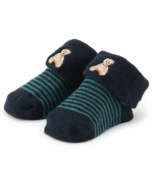 Вышитые носки-чашки Petit main, Navy blue