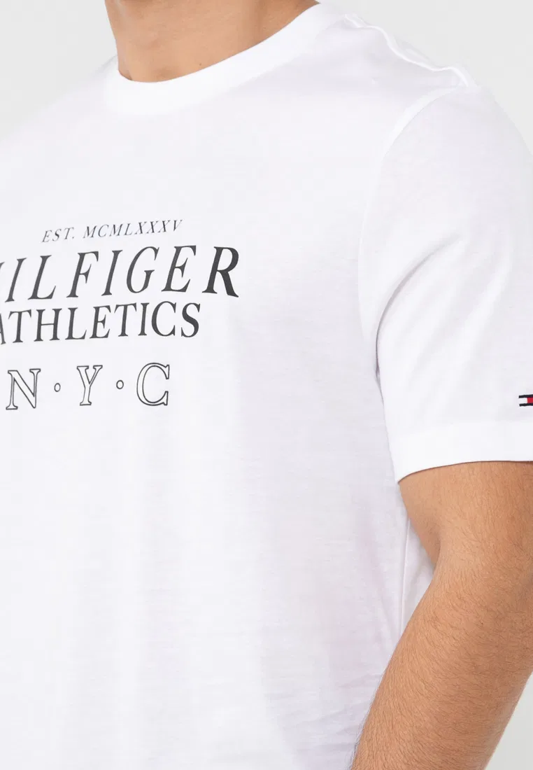 Футболка с коротким рукавом, Athletic Stack Tee, Tommy Hilfiger, белый — фото 3
