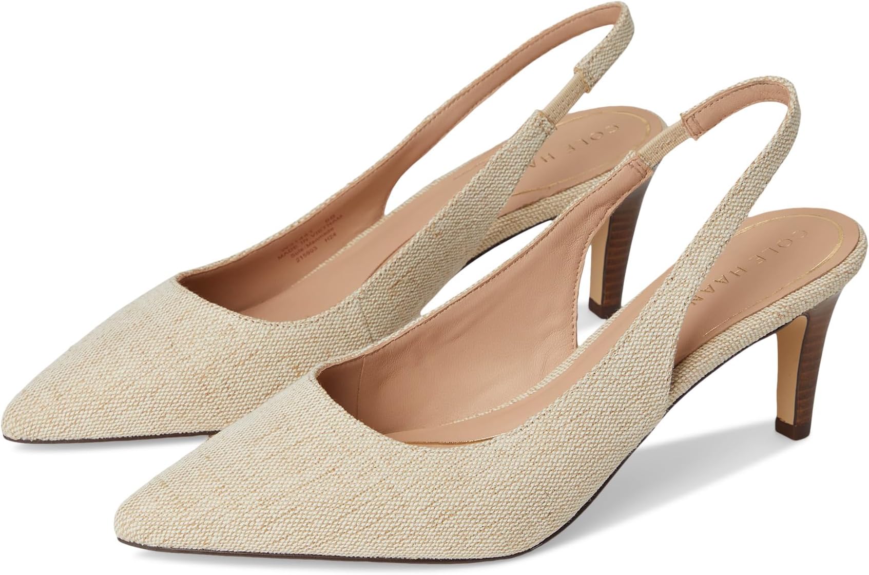 Туфли Cole Haan Vandam Sling Back Pump 65 mm, цвет Natural Canvas