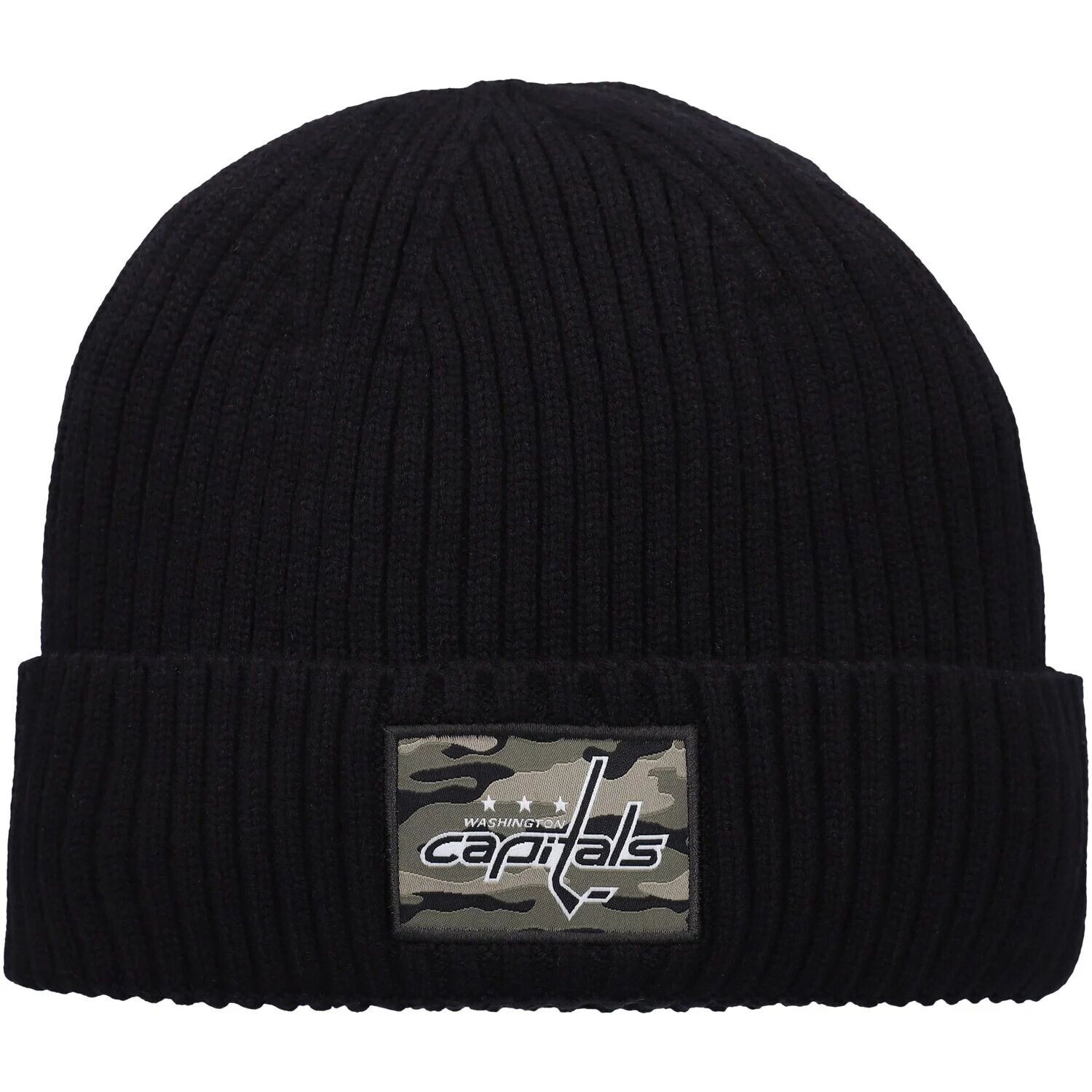 

Мужская вязаная шапка с манжетами adidas Black Washington Capitals Military Appreciation