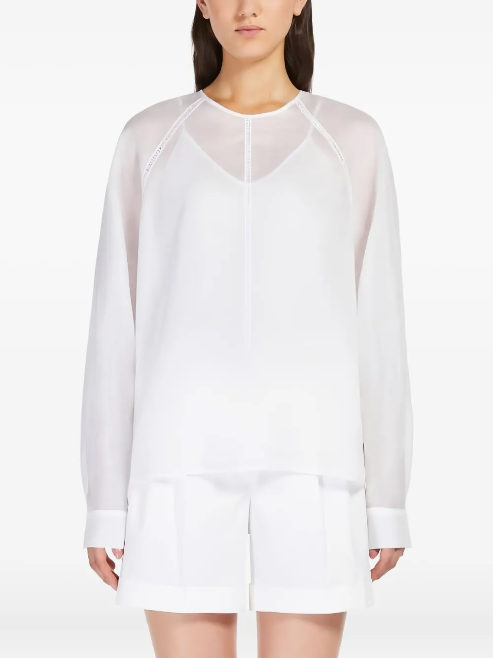 

Прозрачная блузка с длинными рукавами MAX MARA, белый