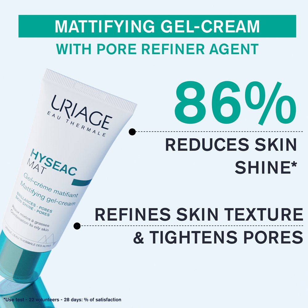 Крем для лица SPF URIAGE Hyseac matifying gel-cream матирующий гель- для жирной и комбинированной кожи — фото 4