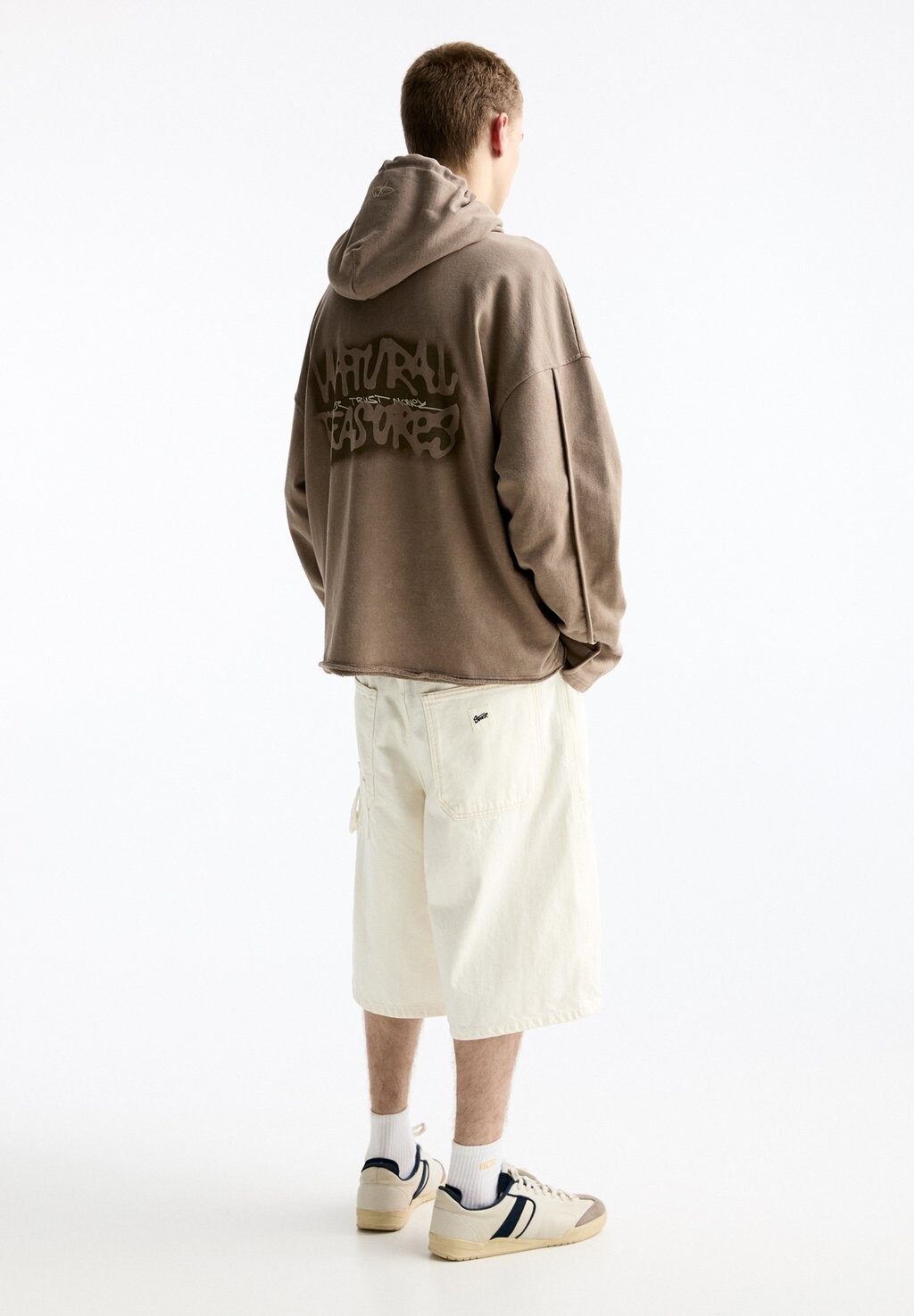 

Толстовка на молнии WASHED PULL&BEAR, песочный