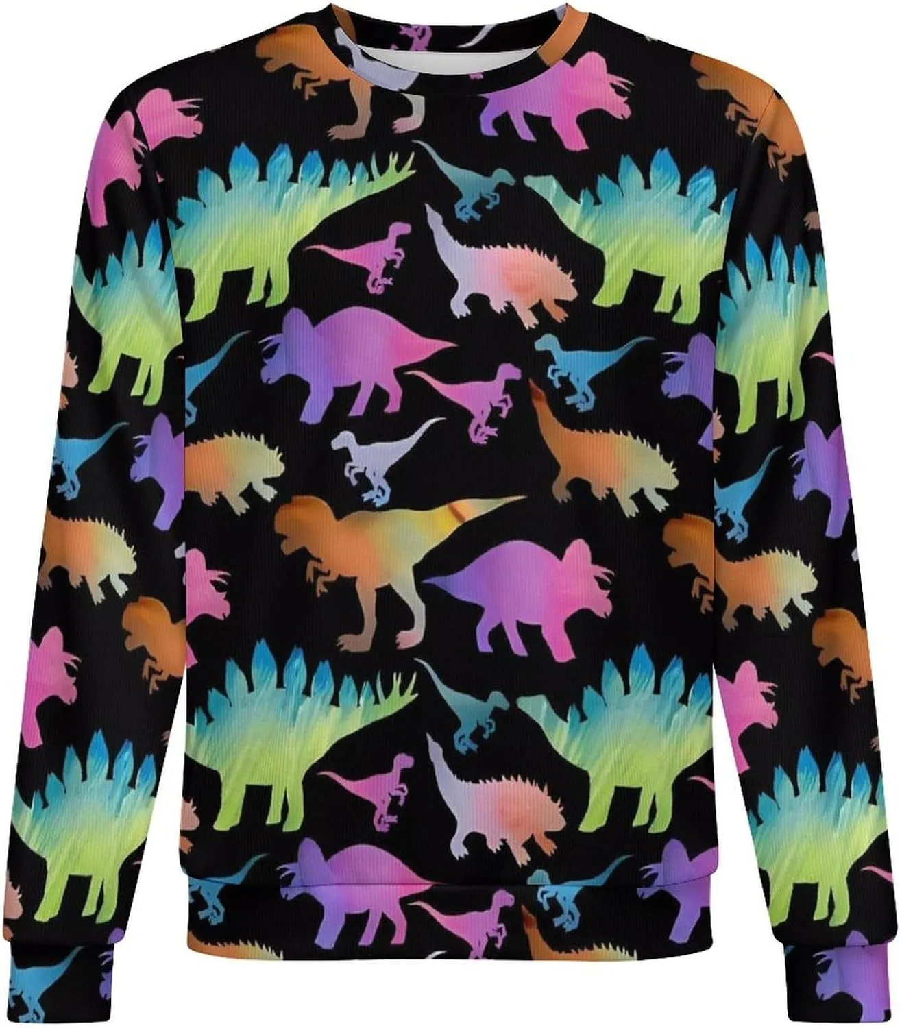 Свитер с принтом динозавров, мужской, Crewneck, вязаный — фото 4