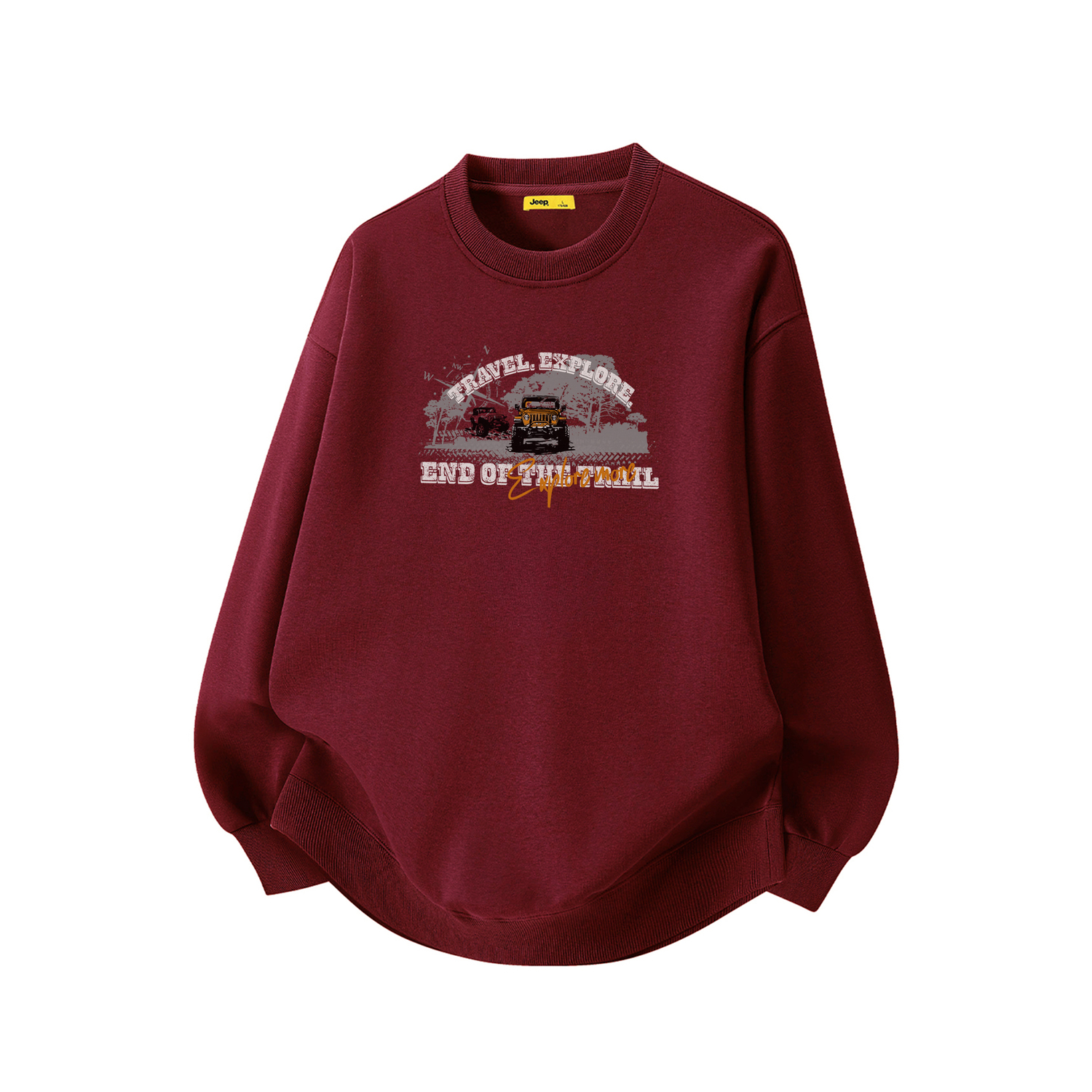 

Свитшот Unisex Crew Neck Moderate Heavyweight Jeep, burgundy (upgraded fleece-lined)
