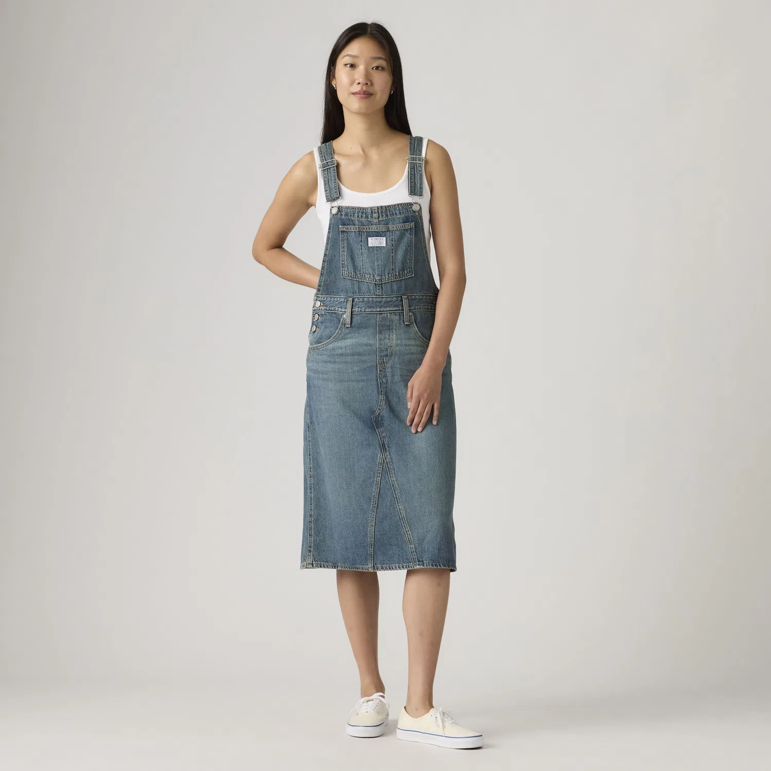 Деконструированный миди-юбочный комбинезон Levi's, Medium Wash — фото 3