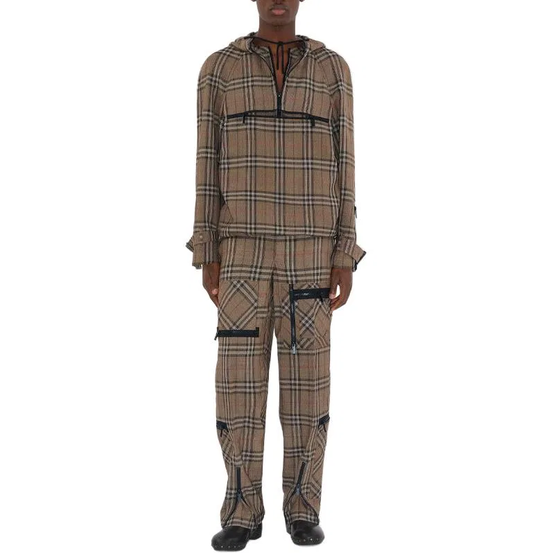 Брюки карго Burberry Checked, Khaki — фото 3