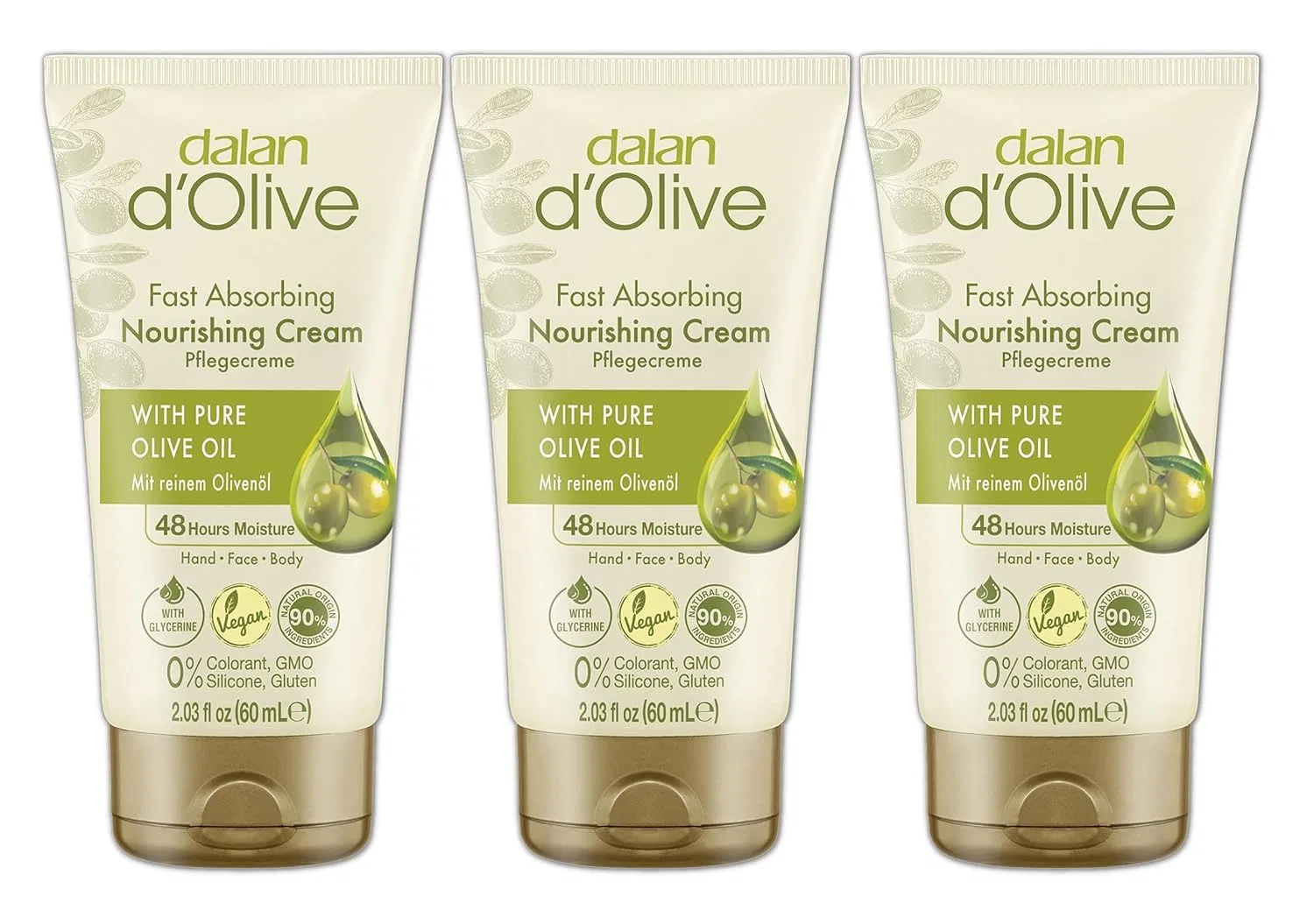 Крем для рук и тела «d'Olive» от Dalan, 3 штуки по 60 мл Dalan