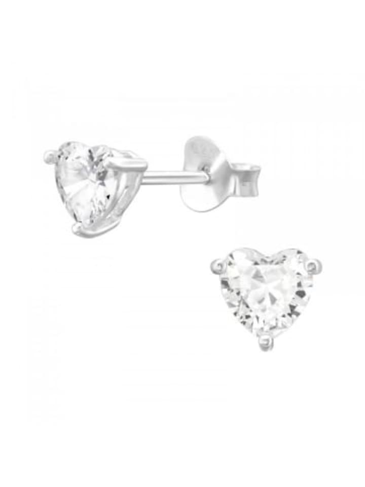 

Alexander York Серьги-гвоздики в форме сердца с цирконием, серебро 925 пробы, комплект из 2 штук