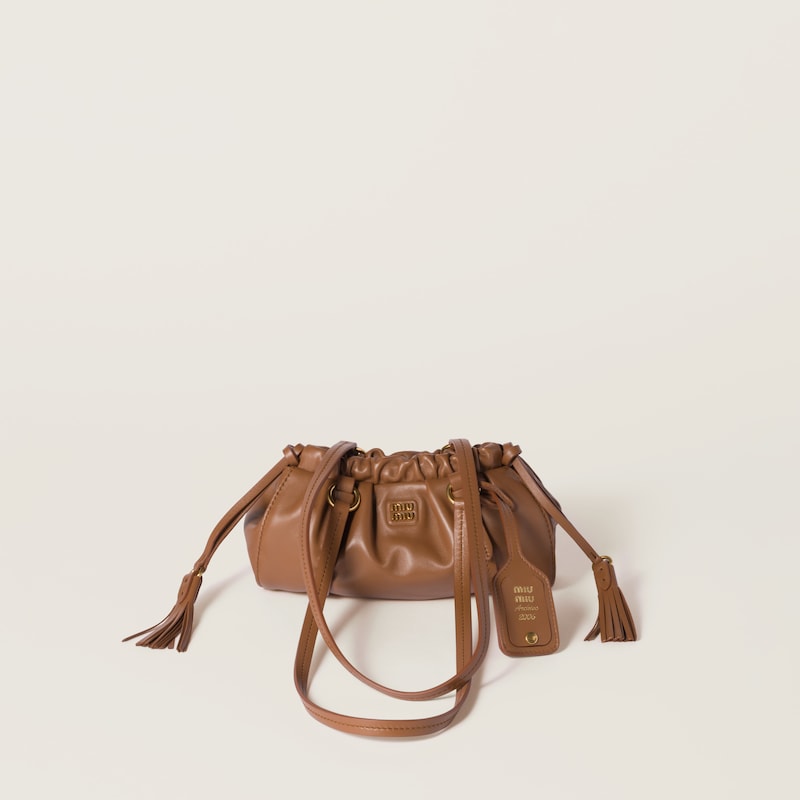 

Мини-Сумка Joie из кожи наппа Miu Miu, коричневый