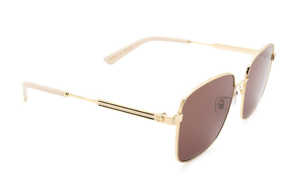 Солнцезащитные очки square frame metallic brown Gucci, мультиколор — фото 3