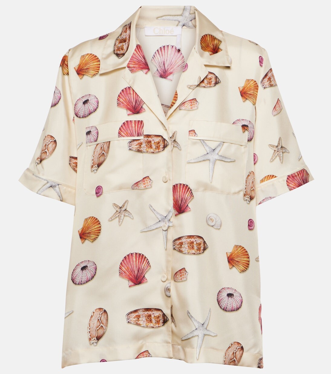 

Рубашка из шелкового твила с принтом Chloé, мультиколор