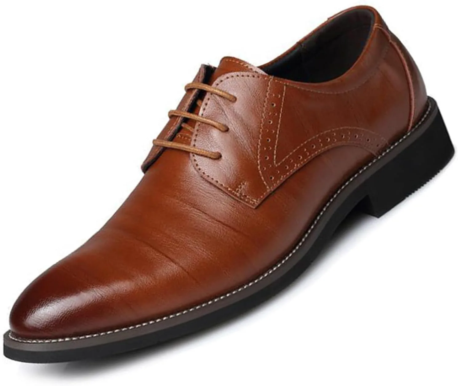 

Мужские оксфорды UOQAPRE, классические деловые туфли оксфорд, формальная обувь из цельной кожи для мужчин, желтый