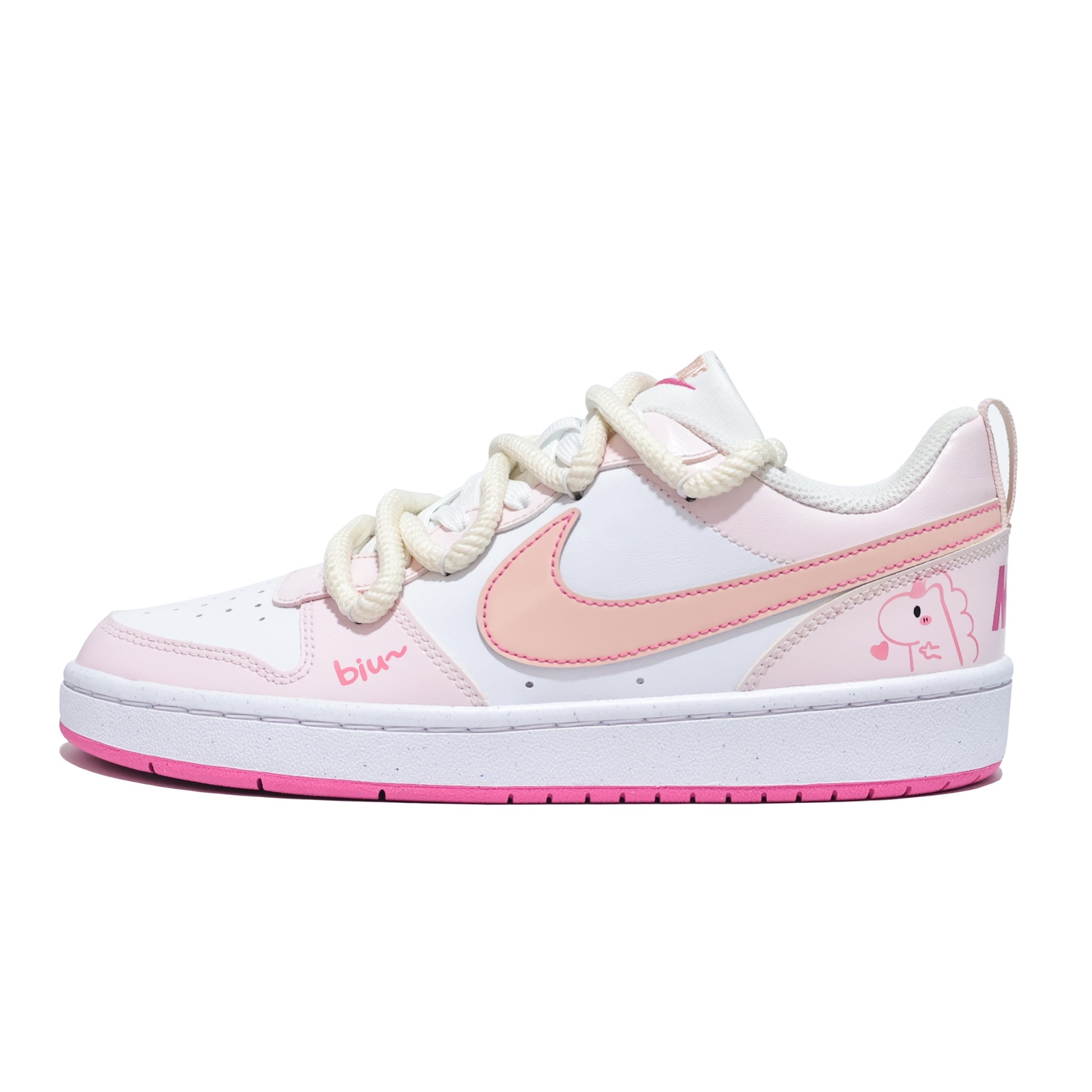 

Nike Court Borough Peach Unicorn Slip Resistant Cushioning Abrasion Resistant Low top Kids' Skateboarding Shoes Pink