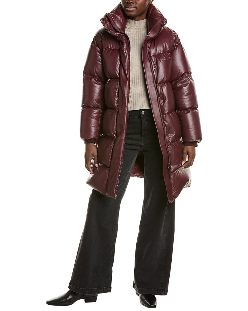 

Mackage Saya стеганый кожаный пуховик, красный