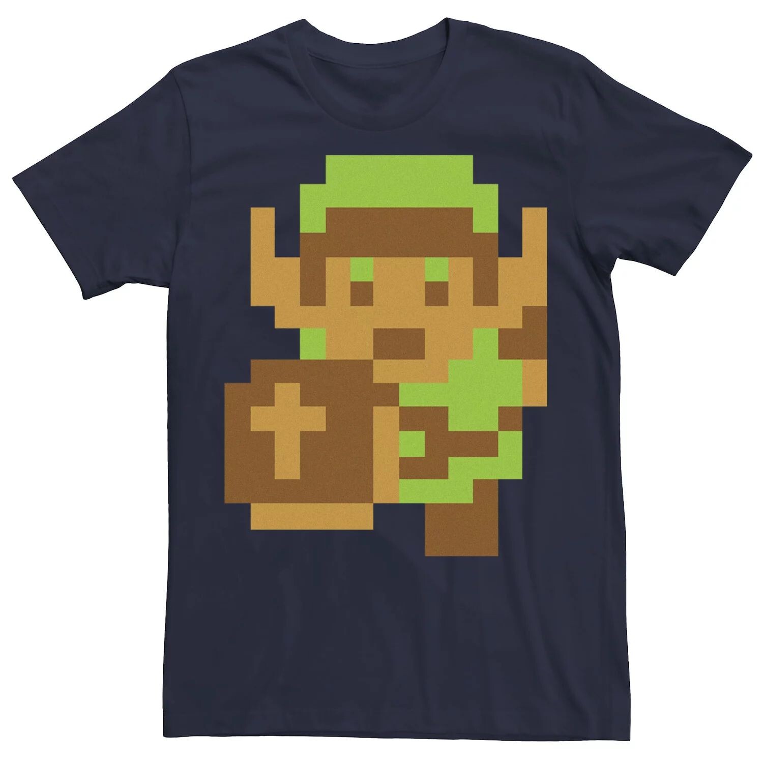 

Мужская футболка с портретом Nintendo Legend of Zelda Pixelated Link Licensed Character, синий