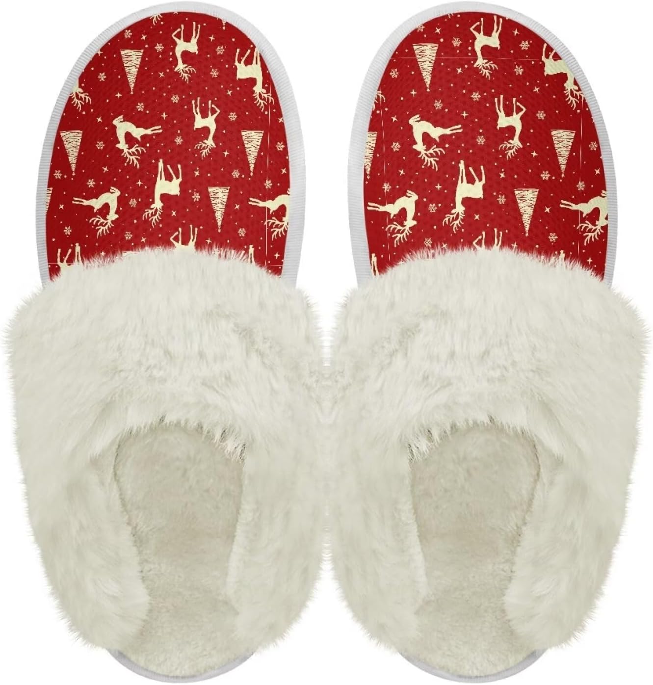 

Хлопковые тапочки PJHEQOXE с пушистыми краями, домашние тапочки для дома и улицы, хлопковые тапочки унисекс, Elk