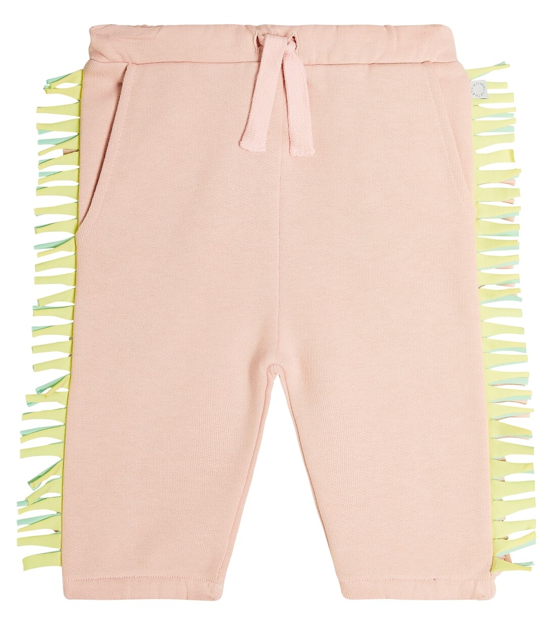 

Детские хлопковые спортивные штаны с бахромой Stella Mccartney Kids, розовый